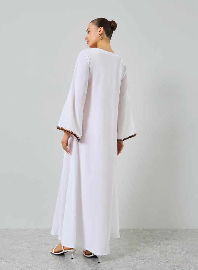 Maxim Creation White Embroidered A-Line Jalabiya - Image 4